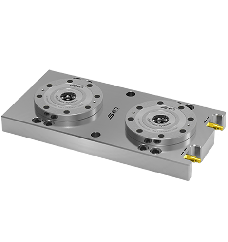 Twee element nul locator basisplaat
